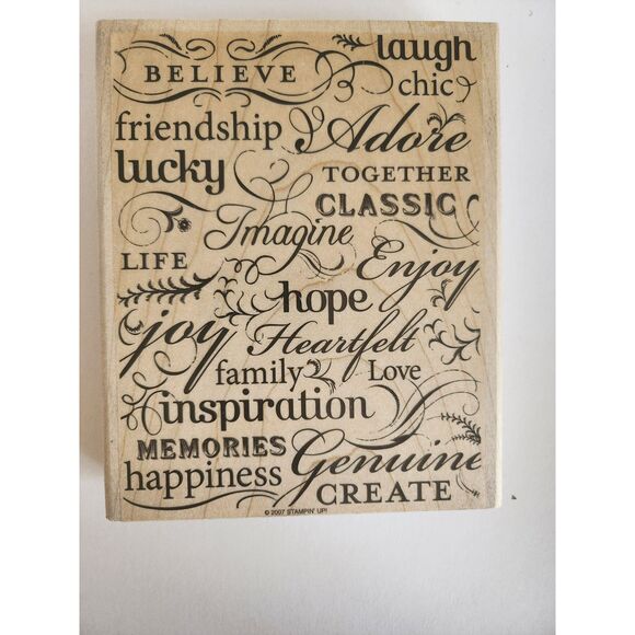 TRES CHIC Stampin' Up! Wood Stamp B26 - Picture 1 of 2